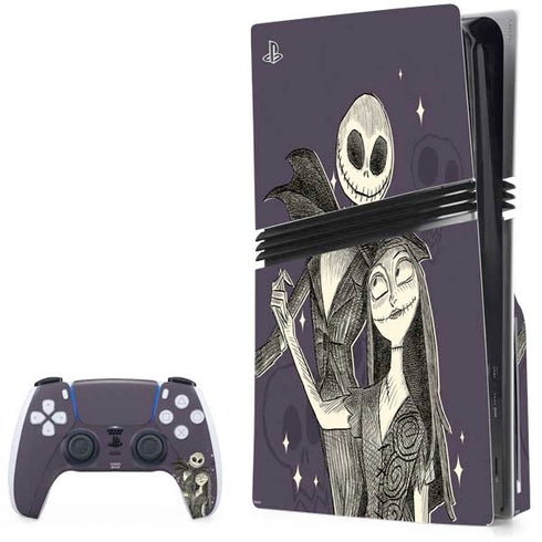 Disney The Nightmare Before Christmas Jack and Sally Art PlayStation PS5 Skins