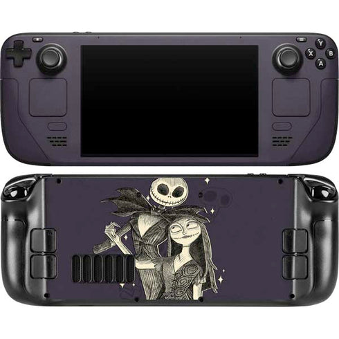 Disney The Nightmare Before Christmas Jack and Sally Art Steam Deck Handheld Gaming Computer OLED Skin