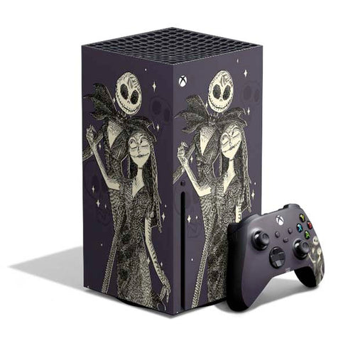 Disney The Nightmare Before Christmas Jack and Sally Art Xbox Series X Bundle Skin