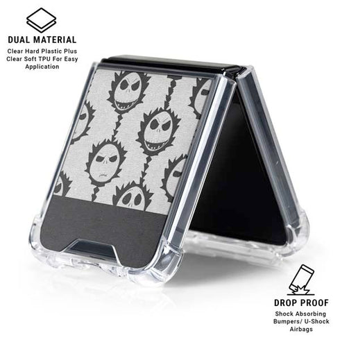 Disney The Nightmare Before Christmas Jack Skellington Face Expressions pattern Galaxy Z Flip6 Clear Case