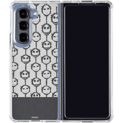 Disney The Nightmare Before Christmas Jack Skellington Face Expressions pattern Galaxy Z Fold5 5G Clear Case