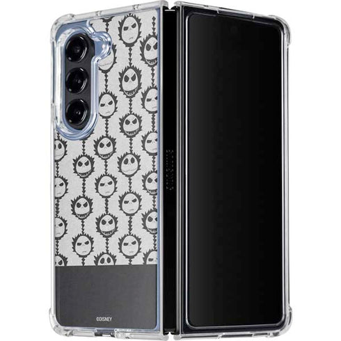 Disney The Nightmare Before Christmas Jack Skellington Face Expressions pattern Galaxy Z Fold5 5G Clear Case