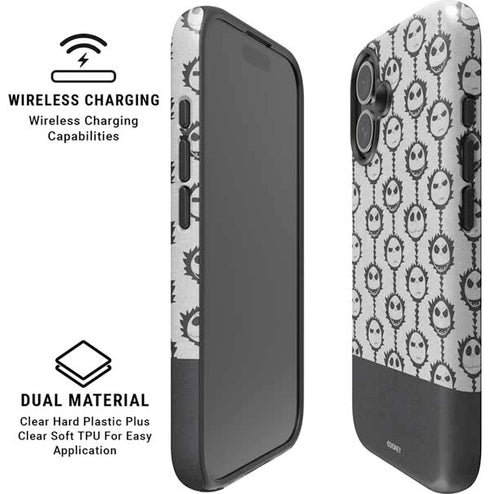 Disney The Nightmare Before Christmas Jack Skellington Face Expressions pattern iPhone 16 Magsafe Impact Case