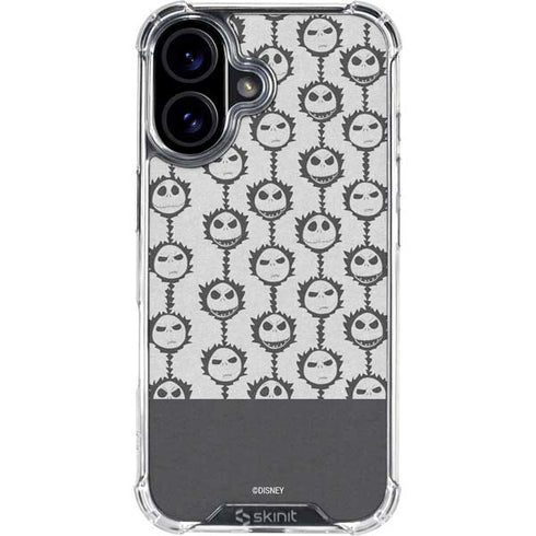 Disney The Nightmare Before Christmas Jack Skellington Face Expressions pattern iPhone 16 Plus Clear Case