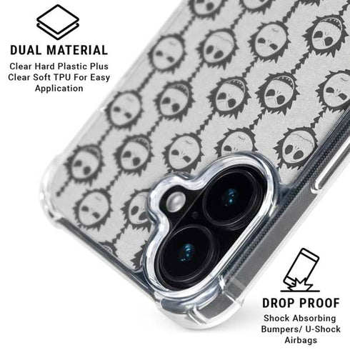 Disney The Nightmare Before Christmas Jack Skellington Face Expressions pattern iPhone 16 Plus Clear Case