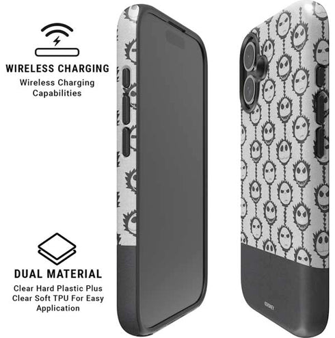 Disney The Nightmare Before Christmas Jack Skellington Face Expressions pattern iPhone 16 Plus Magsafe Impact Case