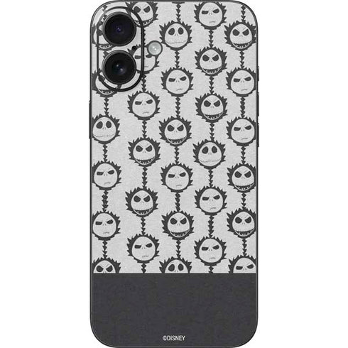 Disney The Nightmare Before Christmas Jack Skellington Face Expressions pattern iPhone 16 Plus Skin