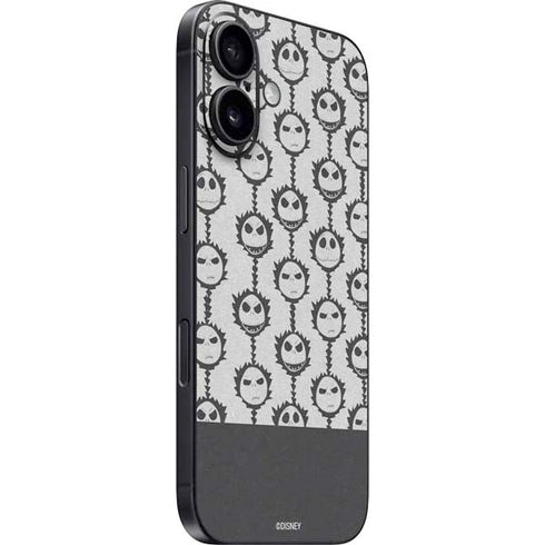 Disney The Nightmare Before Christmas Jack Skellington Face Expressions pattern iPhone 16 Plus Skin