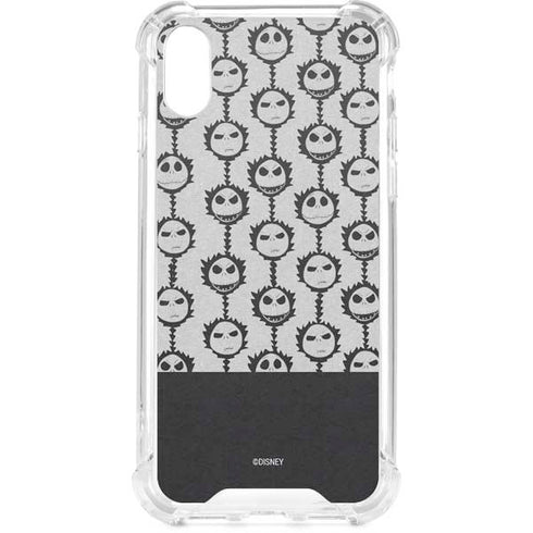 Disney The Nightmare Before Christmas Jack Skellington Face Expressions pattern iPhone XS Clear Case