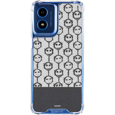 Disney The Nightmare Before Christmas Jack Skellington Face Expressions pattern Moto G Play 4G (2024) Clear Case