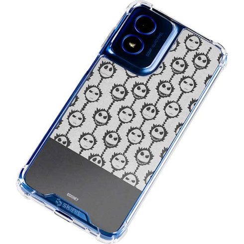 Disney The Nightmare Before Christmas Jack Skellington Face Expressions pattern Moto G Play 4G (2024) Clear Case