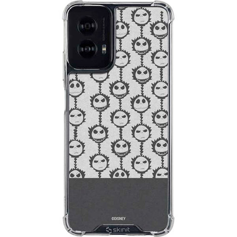Disney The Nightmare Before Christmas Jack Skellington Face Expressions pattern Moto G Power 5G (2024) Clear Case