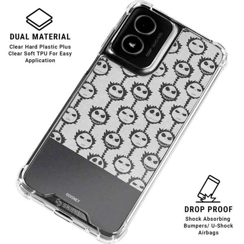 Disney The Nightmare Before Christmas Jack Skellington Face Expressions pattern Moto G Power 5G (2024) Clear Case