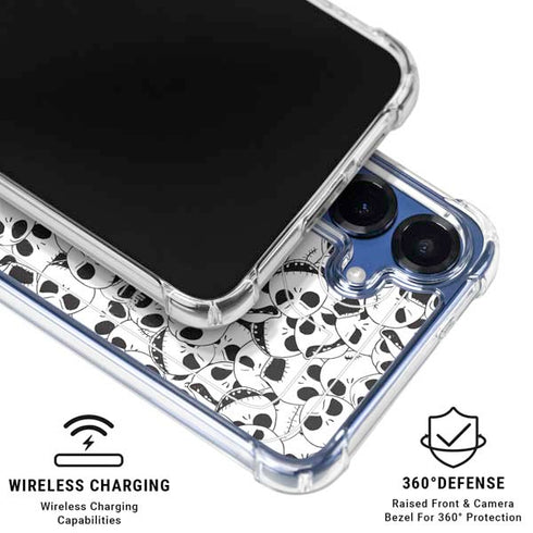 Disney The Nightmare Before Christmas Jack Skellington Pattern Galaxy S25 Plus Clear Case