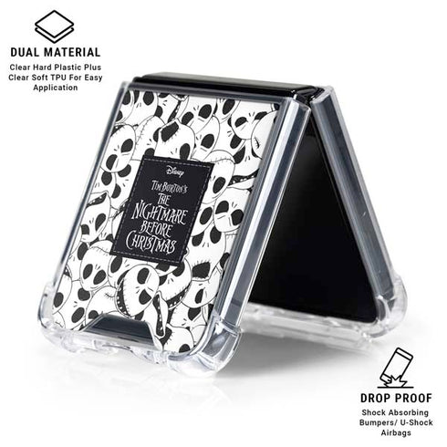 Disney The Nightmare Before Christmas Jack Skellington Pattern Galaxy Z Flip6 Clear Case