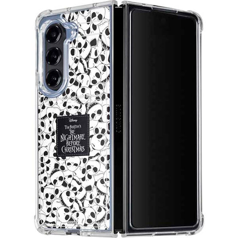 Disney The Nightmare Before Christmas Jack Skellington Pattern Galaxy Z Fold5 5G Clear Case