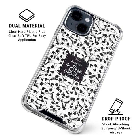 Disney The Nightmare Before Christmas Jack Skellington Pattern iPhone 15 Clear Case