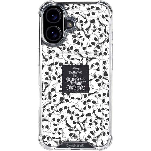 Disney The Nightmare Before Christmas Jack Skellington Pattern iPhone 16 Plus Clear Case