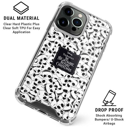 Disney The Nightmare Before Christmas Jack Skellington Pattern iPhone 16 Pro Max Clear Case