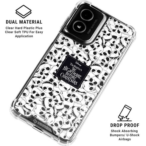 Disney The Nightmare Before Christmas Jack Skellington Pattern Moto G Power 5G (2024) Clear Case