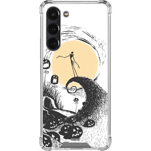 Disney The Nightmare Before Christmas Jack on Spiral Hill Art Galaxy S24 FE Clear Case