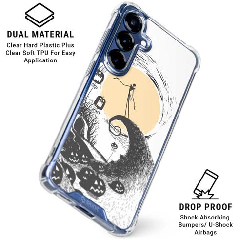 Disney The Nightmare Before Christmas Jack on Spiral Hill Art Galaxy S25 Plus Clear Case