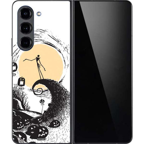 Disney The Nightmare Before Christmas Jack on Spiral Hill Art Galaxy Z Fold5 5G Skin