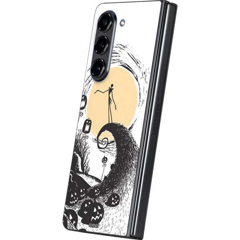 Disney The Nightmare Before Christmas Jack on Spiral Hill Art Galaxy Z Fold5 5G Skin
