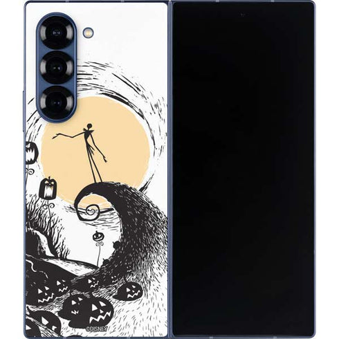Disney The Nightmare Before Christmas Jack on Spiral Hill Art Galaxy Z Fold6 Skin