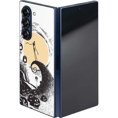 Disney The Nightmare Before Christmas Jack on Spiral Hill Art Galaxy Z Fold6 Skin