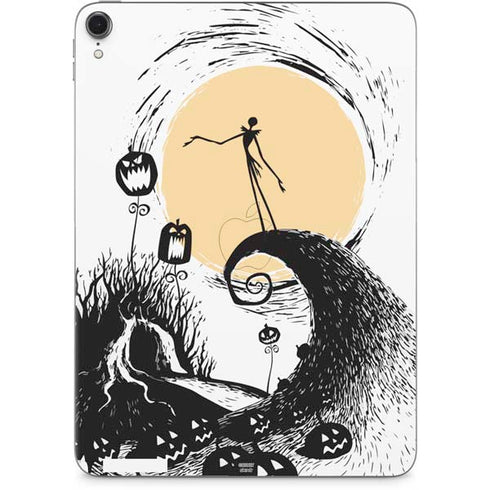 Disney The Nightmare Before Christmas Jack on Spiral Hill Art Apple iPad Pro Skin