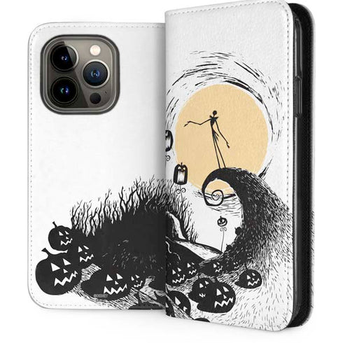 Disney The Nightmare Before Christmas Jack on Spiral Hill Art iPhone 14 Pro Folio Case