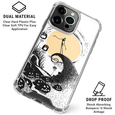 Disney The Nightmare Before Christmas Jack on Spiral Hill Art iPhone 16 Pro Max Clear Case