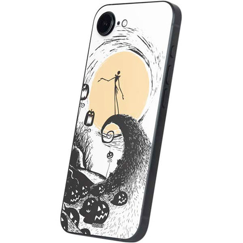 Disney The Nightmare Before Christmas Jack on Spiral Hill Art iPhone 16e Skin