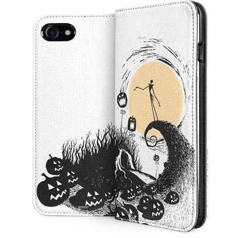 Disney The Nightmare Before Christmas Jack on Spiral Hill Art iPhone SE (2nd & 3rd Gen) Folio Case