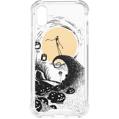Disney The Nightmare Before Christmas Jack on Spiral Hill Art iPhone XS Clear Case
