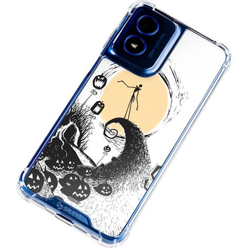 Disney The Nightmare Before Christmas Jack on Spiral Hill Art Moto G Play 4G (2024) Clear Case