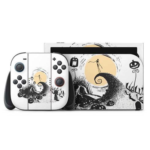 Disney The Nightmare Before Christmas Jack on Spiral Hill Art Nintendo Switch 2 (2025) with Joy-Con Skin