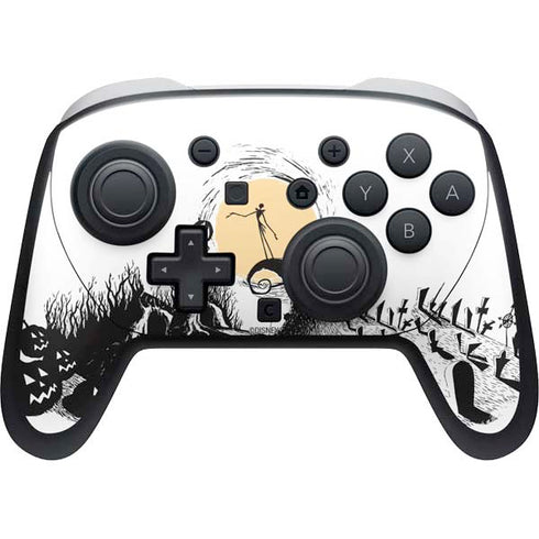 Disney The Nightmare Before Christmas Jack on Spiral Hill Art Nintendo Switch 2 (2025) Pro Controller Skin