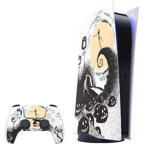 Disney The Nightmare Before Christmas Jack on Spiral Hill Art PlayStation PS5 Skins
