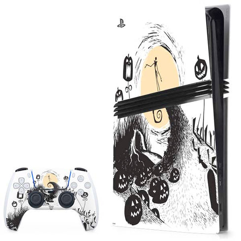 Disney The Nightmare Before Christmas Jack on Spiral Hill Art PS5 Pro Bundle Skin