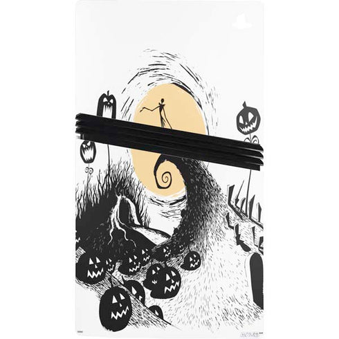Disney The Nightmare Before Christmas Jack on Spiral Hill Art PS5 Pro Console Skin