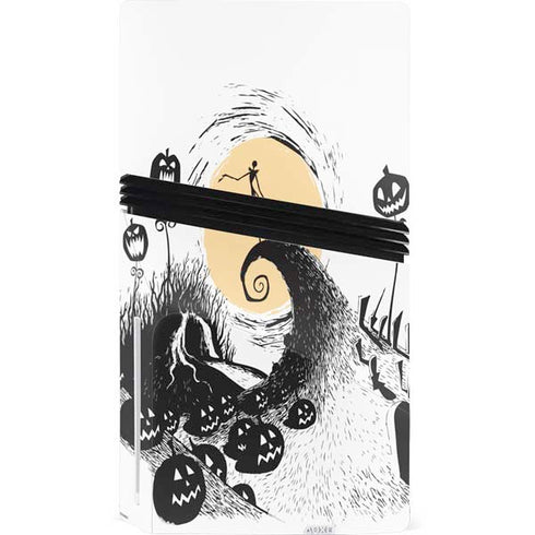Disney The Nightmare Before Christmas Jack on Spiral Hill Art PS5 Pro Disk Console Skin
