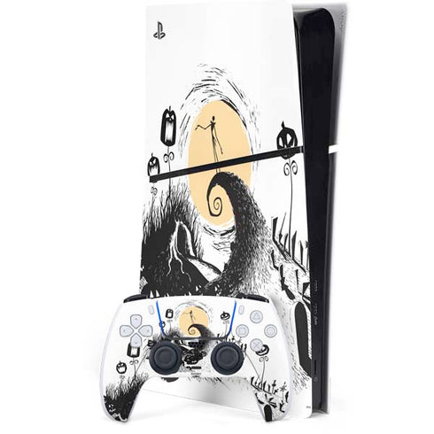 Disney The Nightmare Before Christmas Jack on Spiral Hill Art PlayStation PS5 Skins