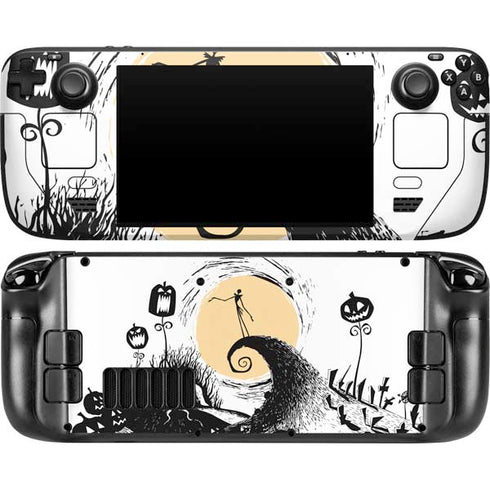 Disney The Nightmare Before Christmas Jack on Spiral Hill Art Steam Deck Handheld Gaming Computer OLED Skin