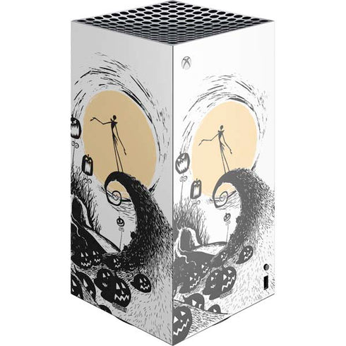 Disney The Nightmare Before Christmas Jack on Spiral Hill Art XBox Series X Digital Edition Console Skin