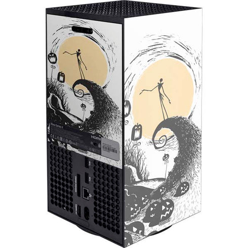 Disney The Nightmare Before Christmas Jack on Spiral Hill Art XBox Series X Digital Edition Console Skin