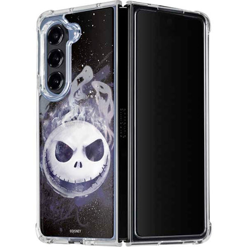Disney The Nightmare Before Christmas Jack Skellington Face Art Galaxy Z Fold5 5G Clear Case