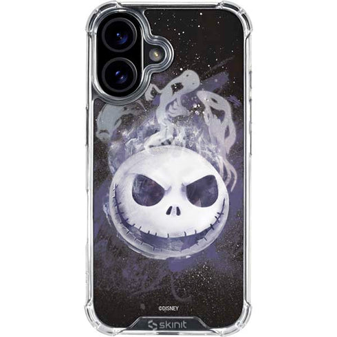 Disney The Nightmare Before Christmas Jack Skellington Face Art iPhone 16 Plus Clear Case