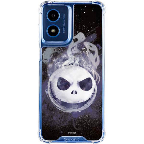 Disney The Nightmare Before Christmas Jack Skellington Face Art Moto G Play 4G (2024) Clear Case
